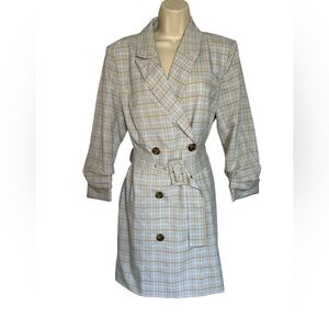 Adelyn Rae Light Blue Plaid Blazer Dress